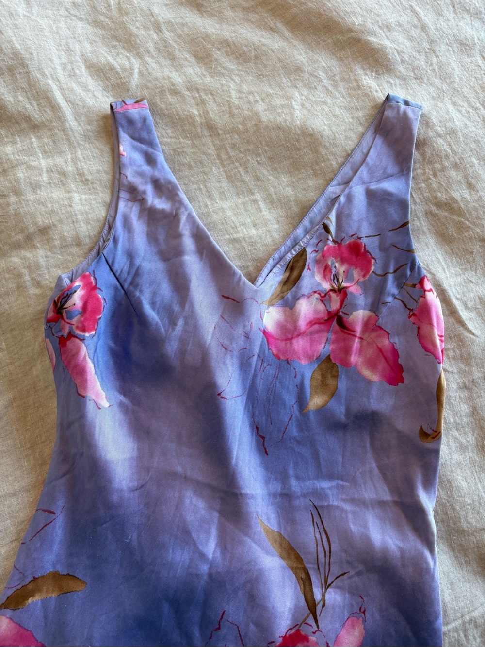 Vintage Jones New York Layered Floral Silk Dress - Picture 2 of 4